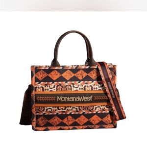 Montana West Orange and Black Patterned Women's Bag boho